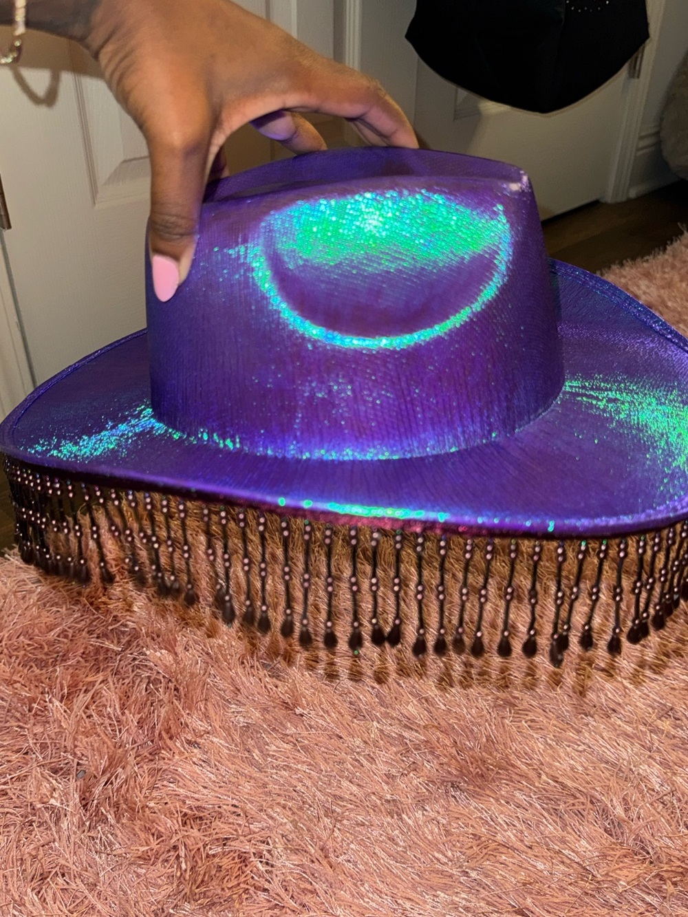 Fluorescent Cow boy Hat, Tassles